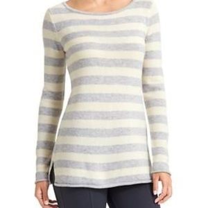 Athleta Cashmere Sweater Gray Striped